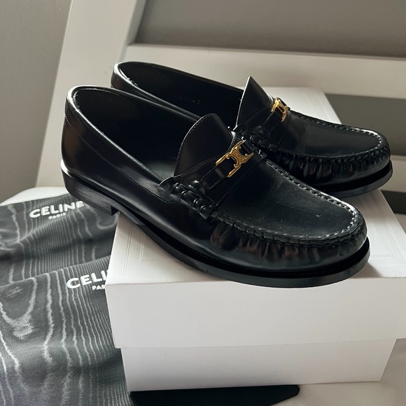 Celine Shoes Celine Luco Triomphe Loafers In Polished Calfskin Poshmark